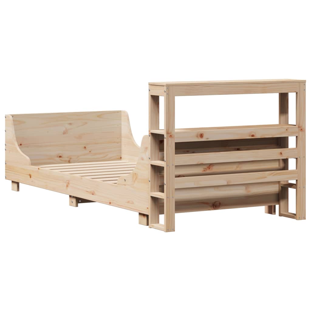 Bed Frame without Mattress 90x200 cm Solid Wood Pine